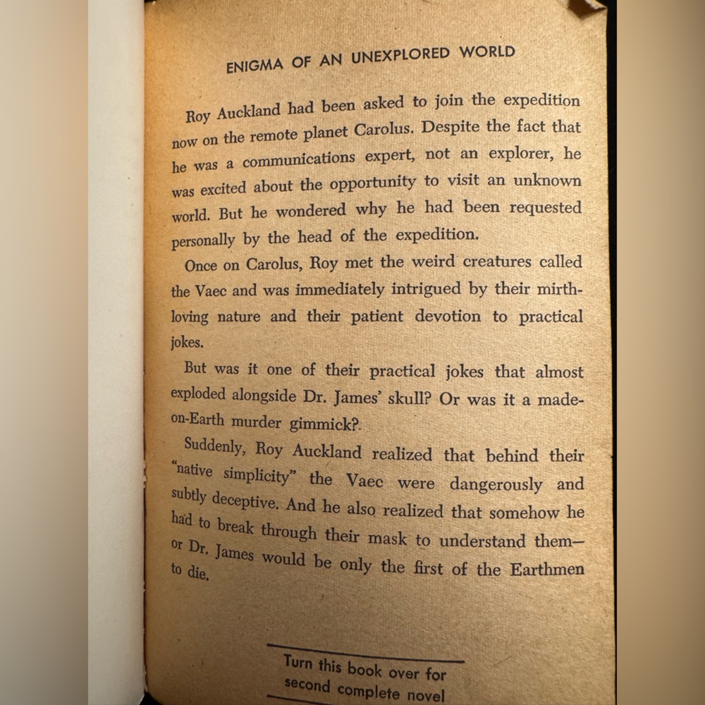 Ace Double Novel Book D-485: The Puzzle Planet and The Angry Espers - Picture 3 of 8